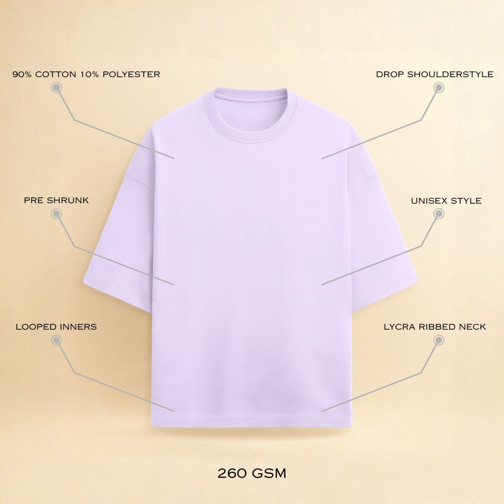 Premium Oversized Terry Cotton T-Shirt - 260 GSM Lavender