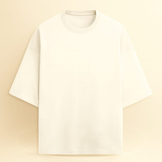 Premium Oversized Terry Cotton T-Shirt - 260 GSM Off White