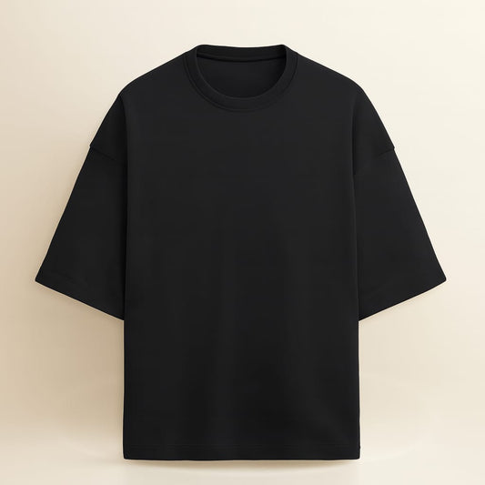 Premium Oversized Terry Cotton T-Shirt - 260 GSM Black