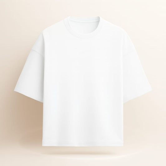 Premium Oversized Terry Cotton T-Shirt - 260 GSM White